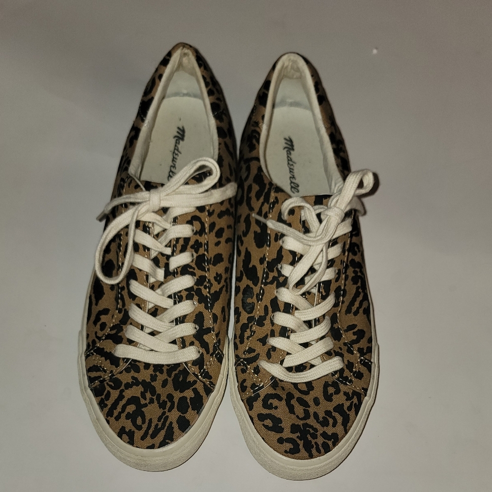 Madewell Leopard Print Canvas Sneakers - Tan & Black